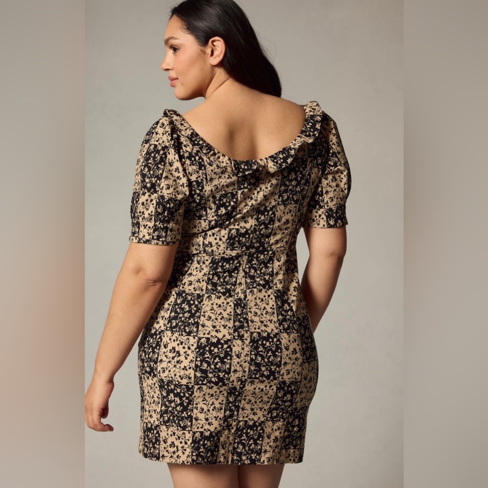 💜Anthropologie Ruffled Puff-Sleeve Dress – Size 12 | Magic Fabric